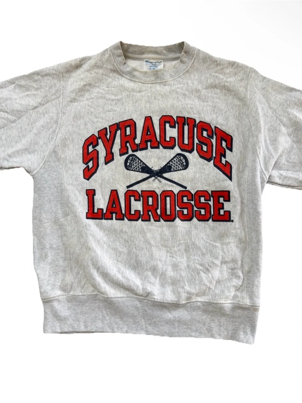 Vintage 90s Y2K Champion Reverse Weave Syracuse Lacrosse Sweatshirt Gray Size S